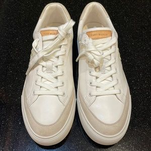 Women’s Tory Burch Color Block Sneaker in Snow White Bari Napa Size 9 NWT